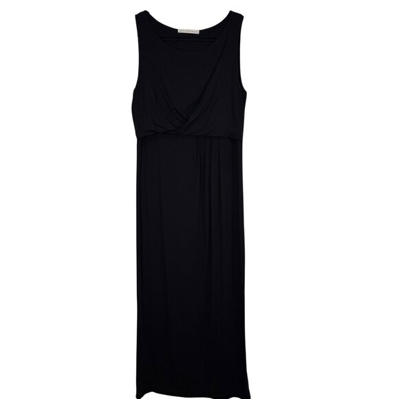 Peruvian Connection Soft Pima Cotton Sleeveless Maxi Dress Medium Black Twist - Picture 7 of 12